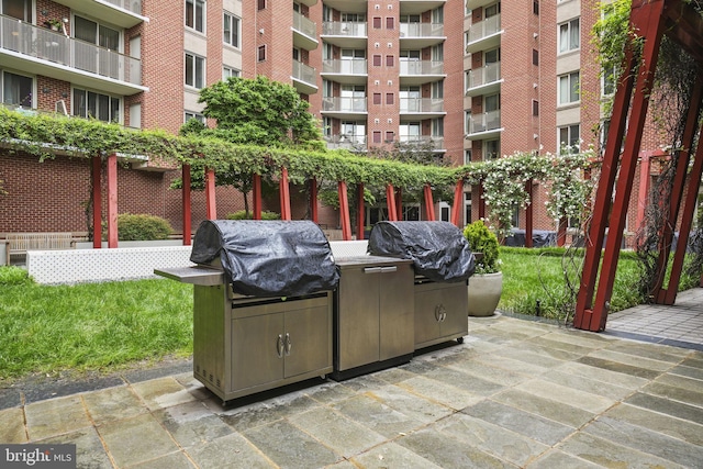 view of patio with grilling area