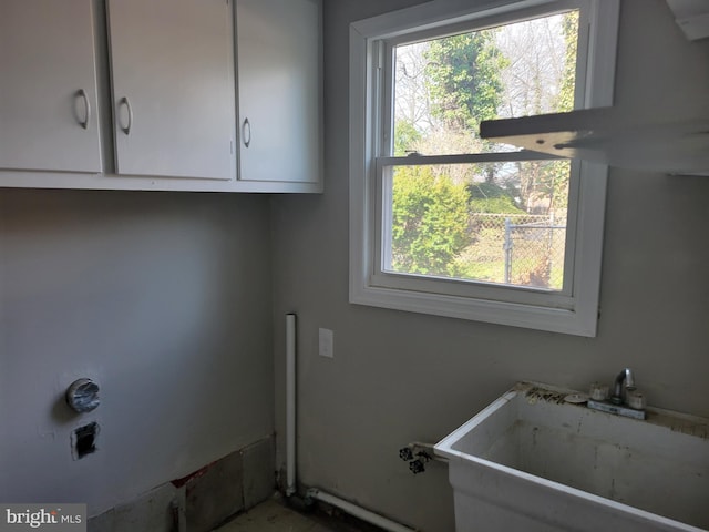 laundry area featuring cabinet space and a sink