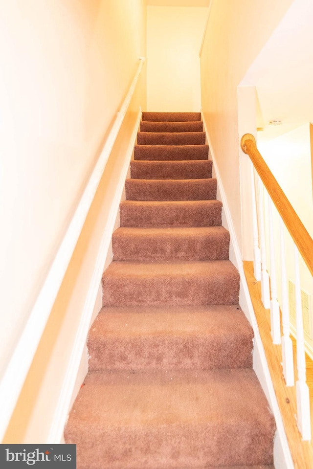 staircase with baseboards