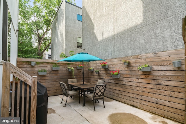 view of patio / terrace featuring outdoor dining area