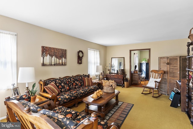 view of carpeted living room