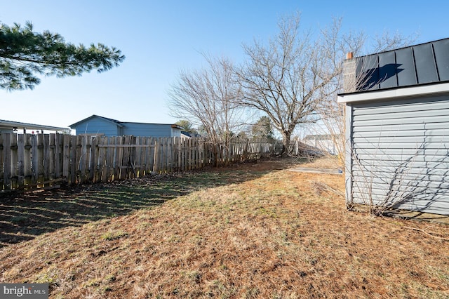 view of yard featuring fence