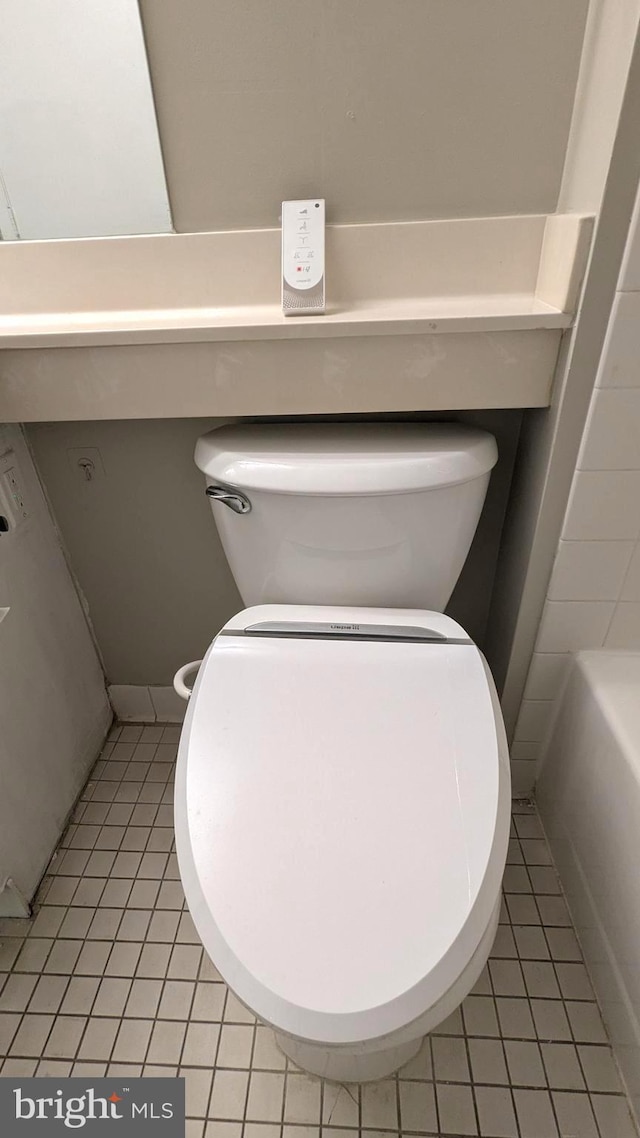 interior details featuring a tub and toilet