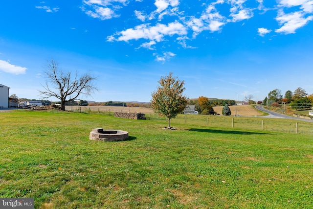 1175 Letort Rd, Conestoga, PA 17516 - view of yard with an outdoor fire pit and a view of countryside