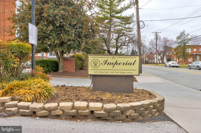 view of community sign