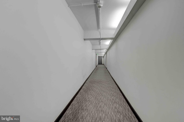 hall featuring baseboards and carpet