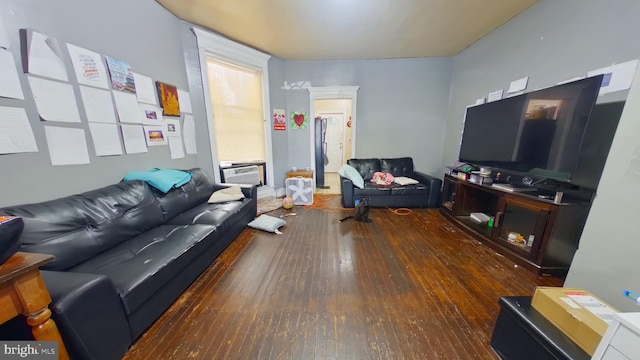 living room featuring hardwood / wood-style flooring