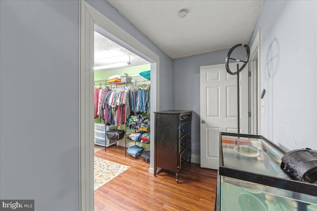 interior space featuring wood finished floors