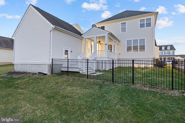 9 Quaker St, Chesterfield, NJ 08515 - back of house with fence and a lawn