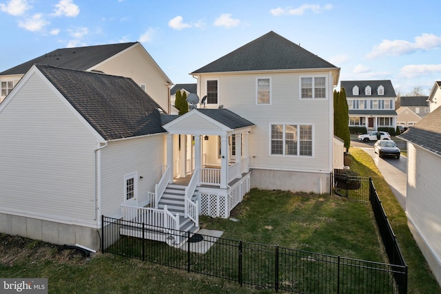 9 Quaker St, Chesterfield, NJ 08515 - back of property featuring a fenced backyard and a lawn