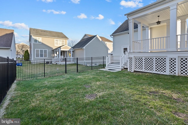 9 Quaker St, Chesterfield, NJ 08515 - view of yard with covered porch, a fenced backyard, and a residential view