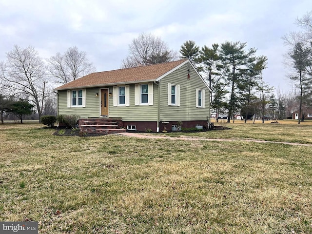 view of front of house with a front yard