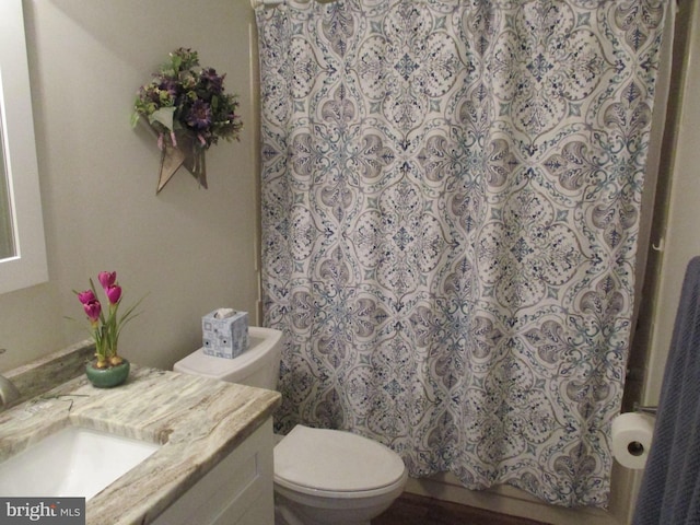 bathroom featuring toilet and vanity