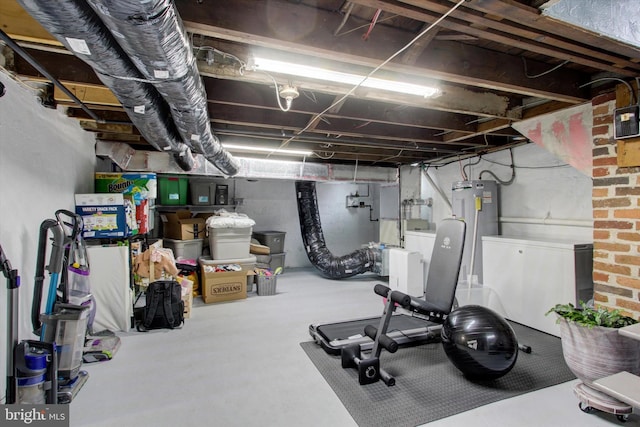 workout room with water heater