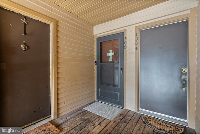 view of doorway to property