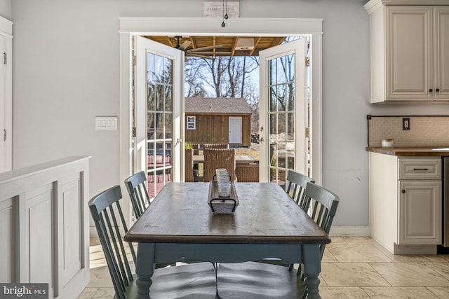 view of dining space