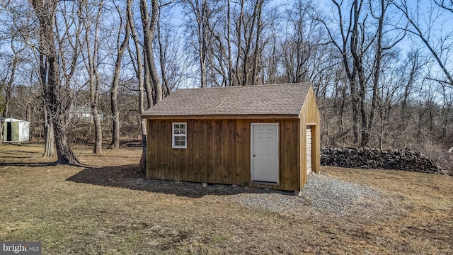 view of shed