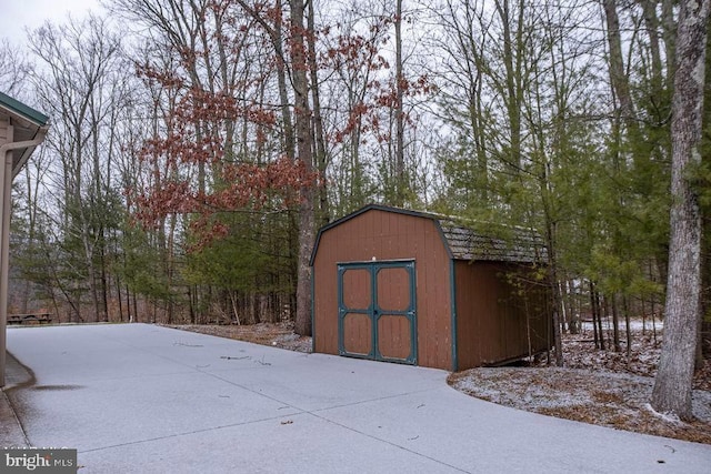 view of shed