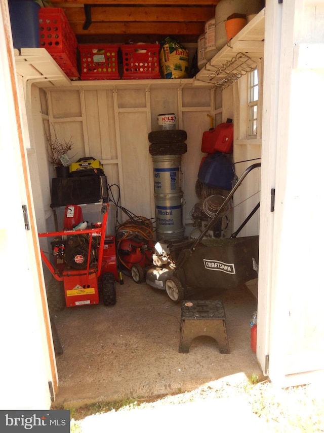 view of storage room