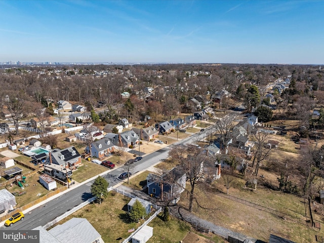 drone / aerial view with a residential view