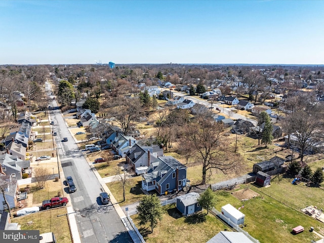 bird's eye view with a residential view