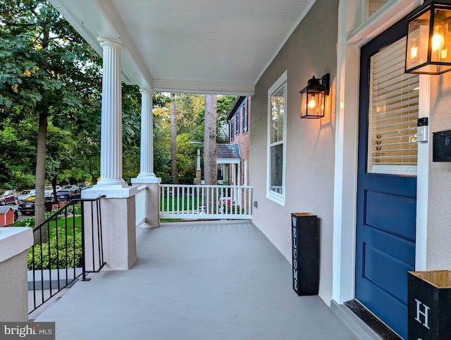 view of patio / terrace with a porch