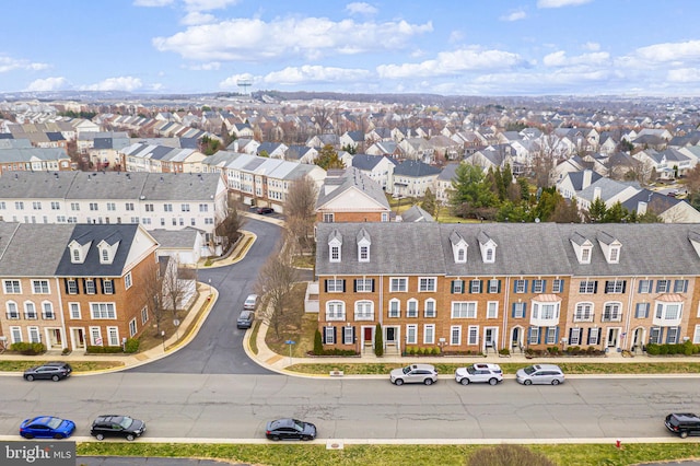 drone / aerial view with a residential view