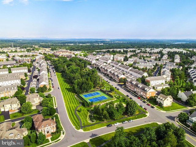 aerial view with a residential view