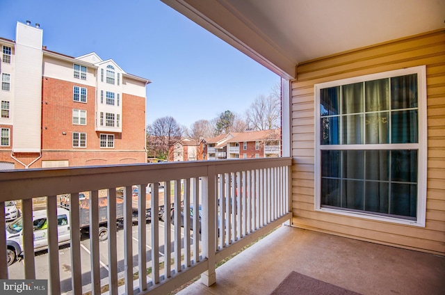 balcony with a residential view