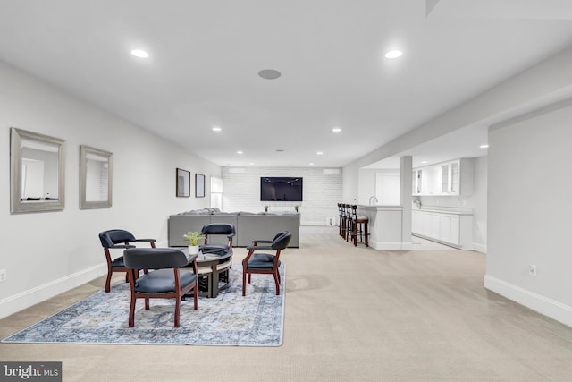 dining area with recessed lighting and baseboards