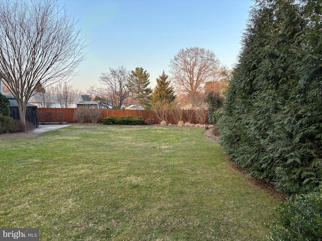 view of yard with fence