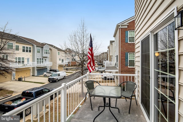 balcony featuring a residential view