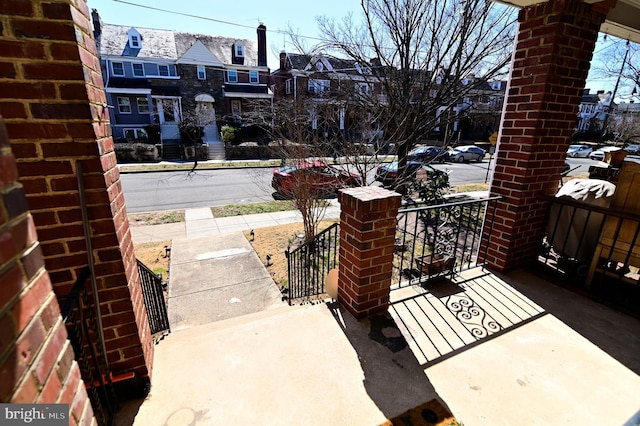 view of patio featuring a residential view