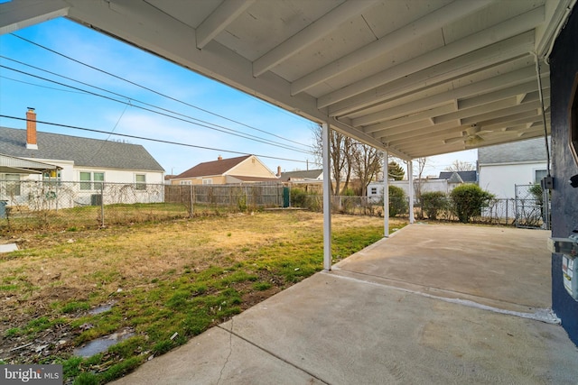 view of patio with a fenced backyard