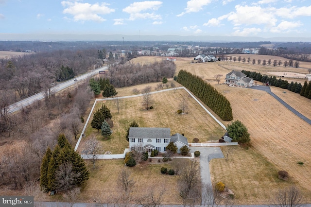 bird's eye view featuring a rural view