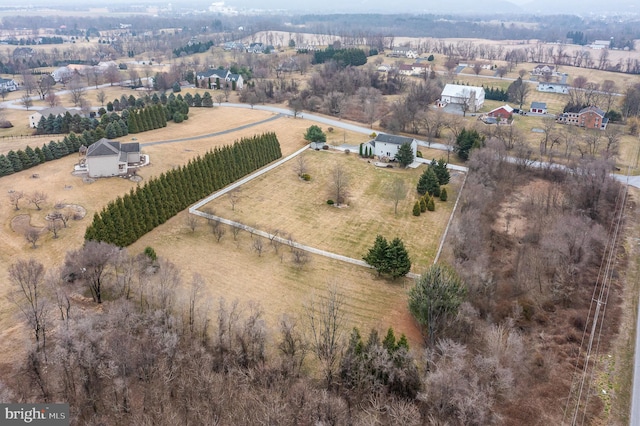 drone / aerial view featuring a rural view