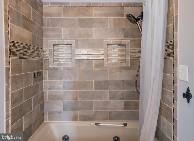 bathroom featuring shower / bath combination with curtain