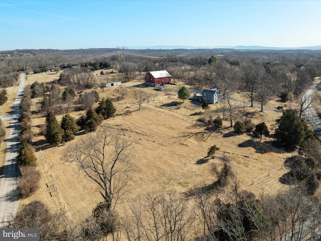 drone / aerial view with a rural view