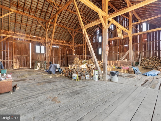 misc room with vaulted ceiling