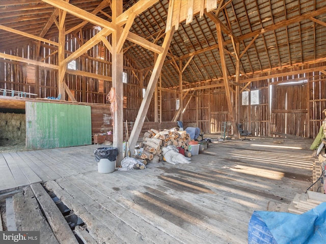 miscellaneous room featuring vaulted ceiling