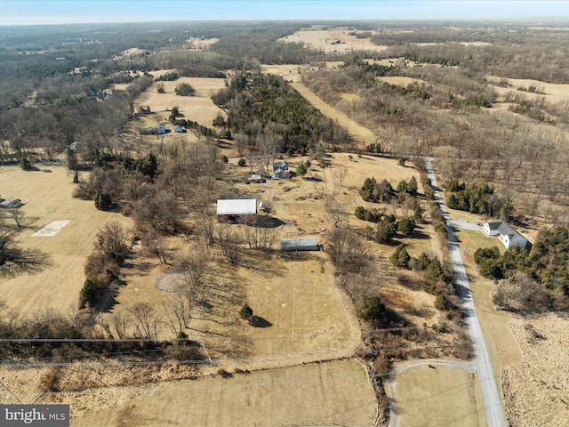 bird's eye view with a rural view