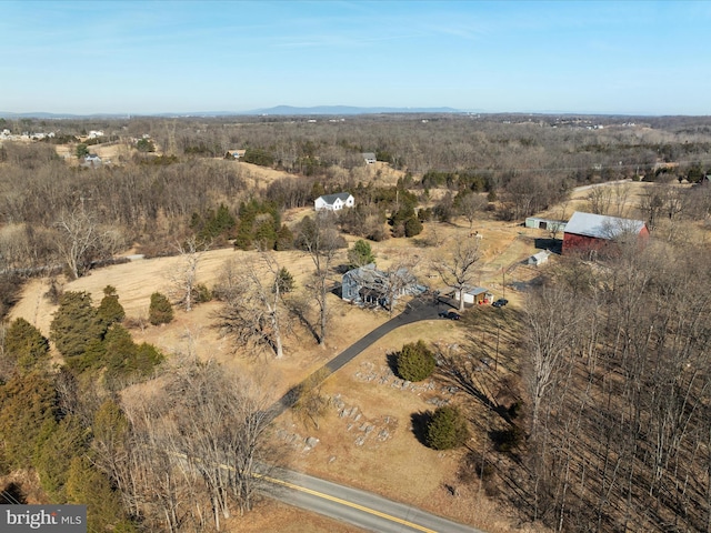 aerial view with a rural view