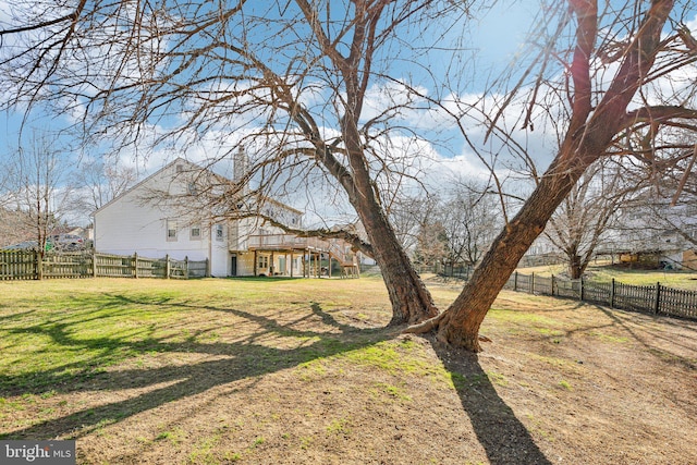 view of yard with fence