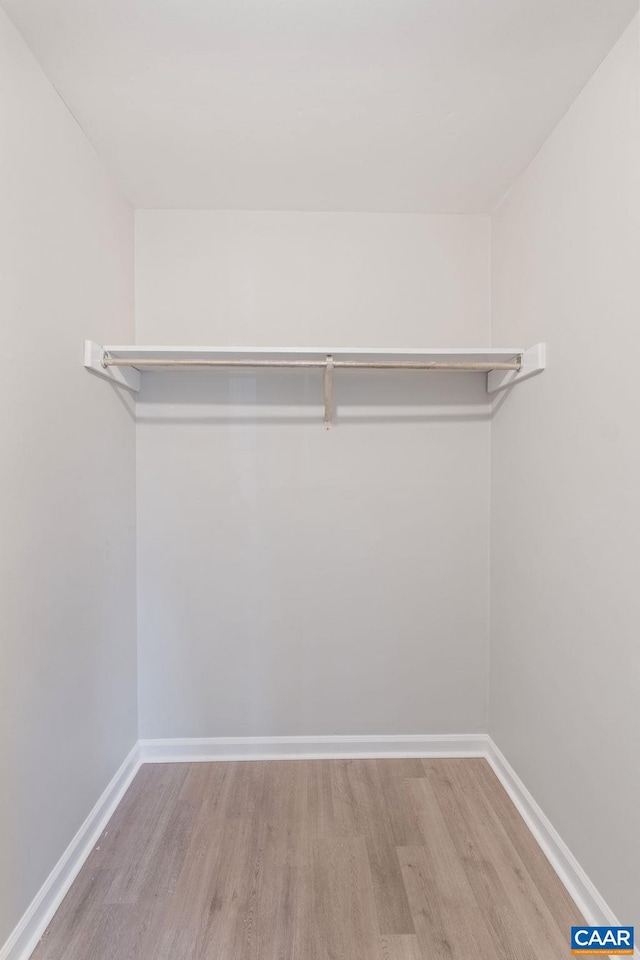 walk in closet featuring wood finished floors