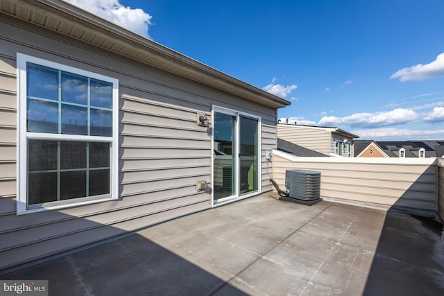 view of patio featuring central air condition unit