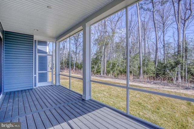 view of unfurnished sunroom