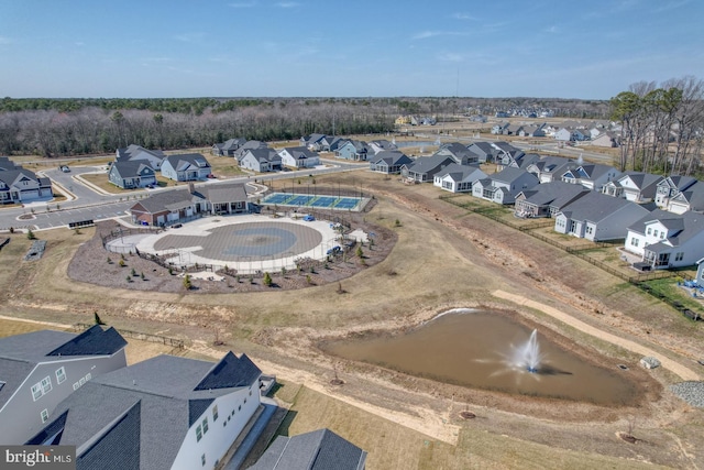 drone / aerial view with a residential view