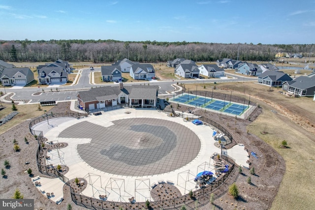 aerial view featuring a residential view