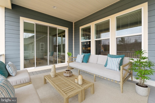 view of patio / terrace featuring a porch and outdoor lounge area