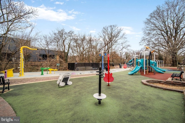 community playground with fence